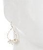Color:Gold/Pearl - Image 2 - Teardrop Textured Wire Shaky Multi Pearl Drop Earrings