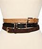 Dillard's Textured & Smooth Wavy Keeper & Faux Suede 3 For 1 Belt Set - Image 1