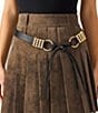 Dillard's Textured Gold Jewelry Bracket Fringe Tie Belt - Image 1