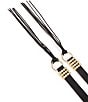 Dillard's Textured Gold Jewelry Bracket Fringe Tie Belt - Image 4