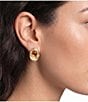 Dillard's Tortoise Resin Organic Oval Metal Stud Earrings - Image 2