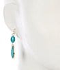 Dillard's Turquoise Linear Earrings, Color:Turquoise/Gold - Image 2
