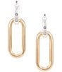 Dillard's Two Tone Link Drop Earrings - Image 1
