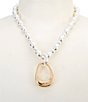 Dillard's Two-Tone Stirrup Pendant Statement Necklace - Image 1