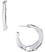 Dillard's Wavy Metal Molten Hoop Earrings, Color:Silver - Image 1