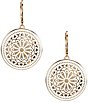 Dillard's White Enamel Mandala Drop Earrings - Image 1