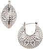 Dillard's White Wash Textured Small Hoop Earrings, Color:Gold/White - Image 1