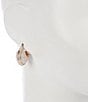 Dillard's White Wash Textured Small Hoop Earrings, Color:Gold/White - Image 2