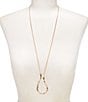 Dillard's Wobbly Metal Open U Long Pendant Necklace - Image 1