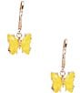 Color:Gold/Yellow - Image 1 - Yellow CZ Delicate Butterfly Drop Earrings