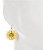 Color:Gold/Yellow - Image 2 - Yellow Sunflower Drop Earrings