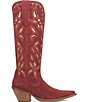 Color:Burgundy - Image 2 - Bandelera Suede Laser Cut Western Boots