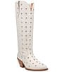 Color:White - Image 1 - Broadway Bunny Leather Studded Tall Western Boots