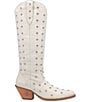 Color:White - Image 2 - Broadway Bunny Leather Studded Tall Western Boots