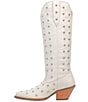 Color:White - Image 4 - Broadway Bunny Leather Studded Tall Western Boots