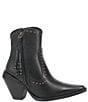 Color:Black - Image 2 - Classy N Sassy Leather Studded Western Booties