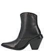 Color:Black - Image 4 - Classy N Sassy Leather Studded Western Booties
