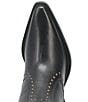 Color:Black - Image 6 - Classy N Sassy Leather Studded Western Booties