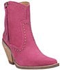 Color:Fuchsia Suede - Image 1 - Classy N Sassy Suede Studded Western Booties