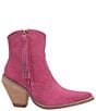 Color:Fuchsia Suede - Image 2 - Classy N Sassy Suede Studded Western Booties