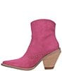 Color:Fuchsia Suede - Image 4 - Classy N Sassy Suede Studded Western Booties