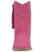 Color:Fuchsia Suede - Image 5 - Classy N Sassy Suede Studded Western Booties
