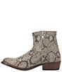 Color:Grey - Image 4 - Clementine Snake Print Leather Studded Western Booties