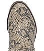 Color:Grey - Image 6 - Clementine Snake Print Leather Studded Western Booties