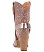 Color:Rose Gold - Image 3 - Crown Jewel Leather Rhinestone Embellished Harness Western Boots
