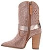 Color:Rose Gold - Image 4 - Crown Jewel Leather Rhinestone Embellished Harness Western Boots