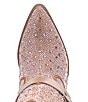 Color:Rose Gold - Image 6 - Crown Jewel Leather Rhinestone Embellished Harness Western Boots