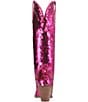Color:Fuchsia - Image 3 - Dance Hall Queen Sequin Tall Western Boots