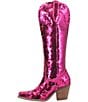 Color:Fuchsia - Image 4 - Dance Hall Queen Sequin Tall Western Boots
