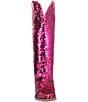 Color:Fuchsia - Image 5 - Dance Hall Queen Sequin Tall Western Boots
