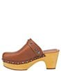 Color:Tan - Image 4 - Deadwood Leather Platform Clogs