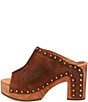 Dingo Echo Suede Studded Platform Clog Slide Sandals, Brown - Image 4