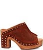 Dingo Echo Suede Studded Platform Clog Slide Sandals, Russet - Image 2