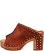 Dingo Echo Suede Studded Platform Clog Slide Sandals, Russet - Image 4