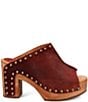 Dingo Echo Suede Studded Platform Clog Slide Sandals, Merlot - Image 2