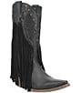 Color:Black - Image 1 - Hoedown Leather Fringe Western Boots