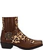 Dingo Men's Bandit Leopard Print Suede and Leather Coin Harness Western Ankle Boots - Image 2