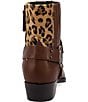 Dingo Men's Bandit Leopard Print Suede and Leather Coin Harness Western Ankle Boots - Image 3
