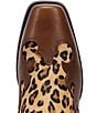 Dingo Men's Bandit Leopard Print Suede and Leather Coin Harness Western Ankle Boots - Image 6