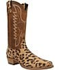 Dingo Men's Bulls Eye Leopard Print Suede Western Boots - Image 1