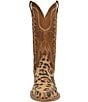 Dingo Men's Bulls Eye Leopard Print Suede Western Boots - Image 5