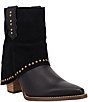 Dingo Off The Cuff Leather Studded Suede Cuffed Shaft Western Booties - Image 1