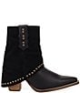 Dingo Off The Cuff Leather Studded Suede Cuffed Shaft Western Booties - Image 2