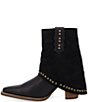 Dingo Off The Cuff Leather Studded Suede Cuffed Shaft Western Booties - Image 4