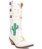 Dingo Pachita Embroidered Leather Western Boots, Color:White - Image 1