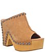 Dingo Peace N Love Studded Suede Wooden Platform Clogs | Dillard's